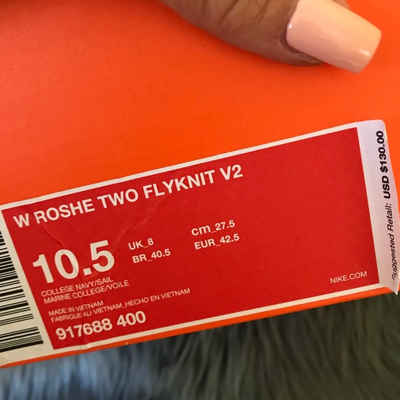NEW 💙 NIKE ROSHE TWO FLYKNIT SIZE 10.5 WOMEN - Picture 3 of 8